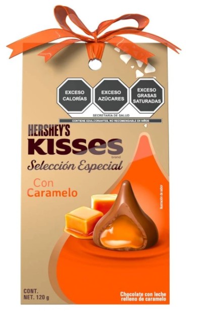 Caja Chocolate Hersheys Kisses Relleno Caramelo Holandes 6E/120G