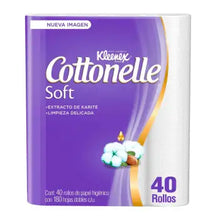 Cargar imagen en el visor de la galería, Papel Higiénico Kleenex Cottonelle Soft Care con 40 Rollos - ZK