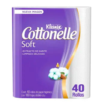 Papel Higiénico Kleenex Cottonelle Soft Care con 40 Rollos - ZK