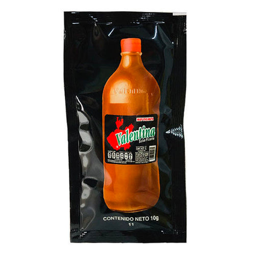 Caja Salsa Valentina Negra sobre 9 Paquetes/100pz/10gr