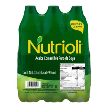 Aceite de Soya Nutrioli 3 pzas de 946 ml - ZK