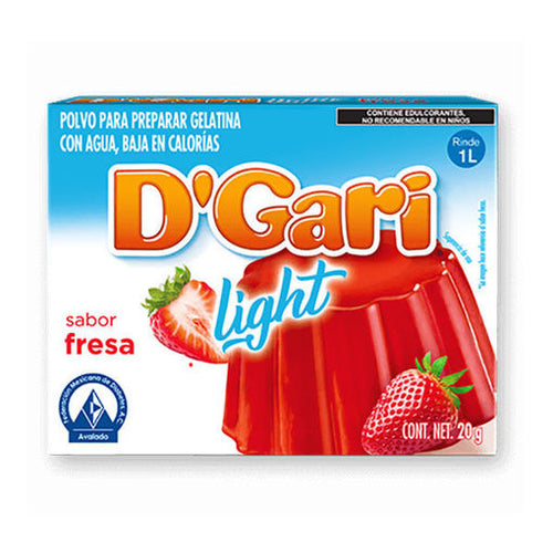 Caja Gelatina D'Gari Light Fresa Agua 20G/24P - SCG