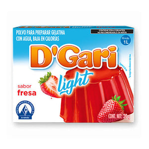 Caja Gelatina D'Gari Light Fresa Agua 20G/24P