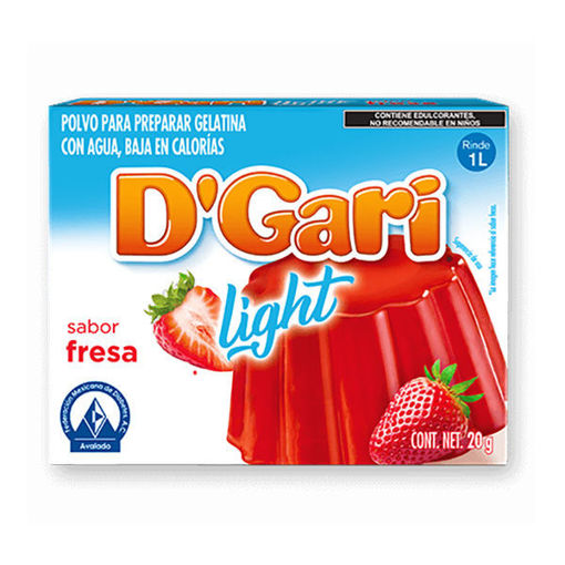 Caja Gelatina D'Gari Light Fresa Agua 20G/24P - SCG