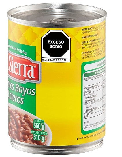 Caja Frijol Bayo Entero La Sierra 560G/12P