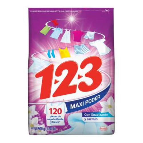 Caja Detergente 123 con suavizante 900G/20P