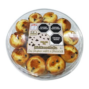 Mini Panes Estilo Muffin Café Valley con Chispas de chocolate 24P  - ZK