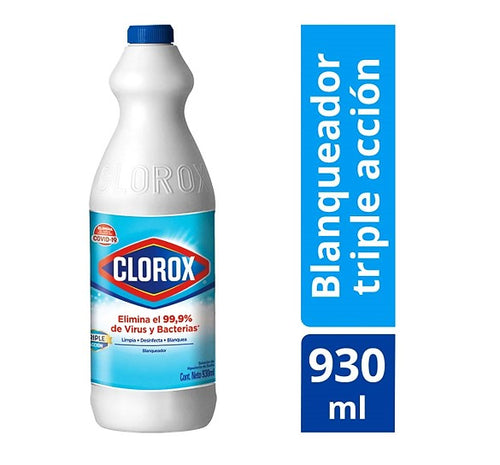 Blanqueador Clorox de 930 ml, 1 Caja con 15 pzas - SCG