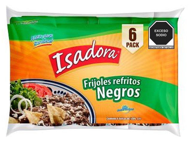 Frijoles Isadora Negros Refritos 6P/430G - ZK