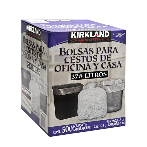 Kirkland Signature bolsas para cestos de plástico para casa y oficina 500P - KOZ