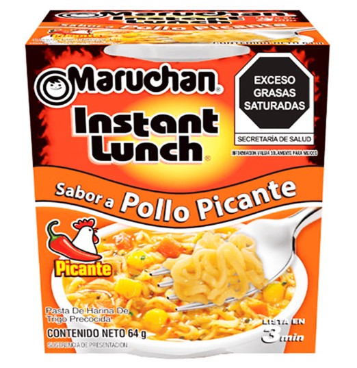 Caja sopa Maruchan sabor pollo picante 12P/64G