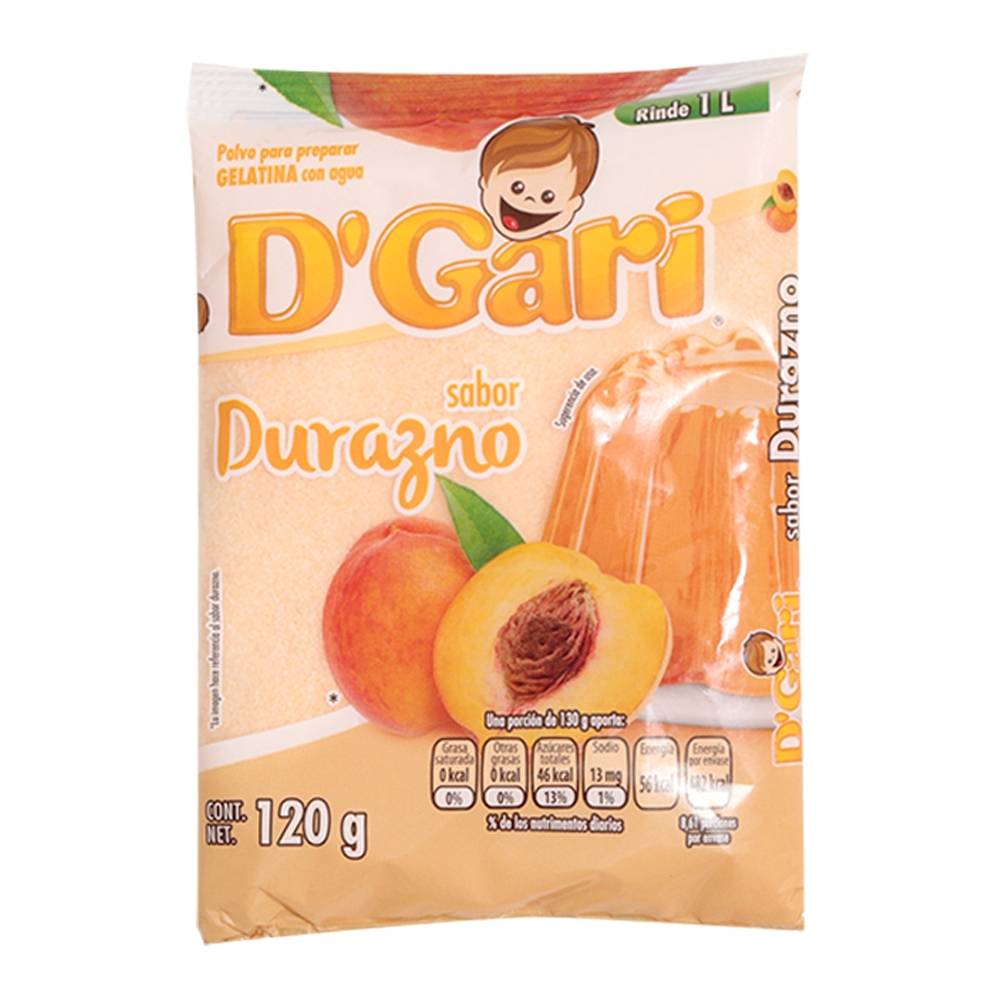 Caja Gelatina Durazno D´Gari 120G/50P - SCG