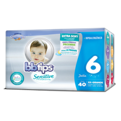 Caja de pañales Chicolastic Bebe Tips talla E6 XXGDE 4C/40P - SCG