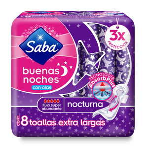 Media Caja toalla femenina Saba buenas noches extra larga C/A 7C/8P