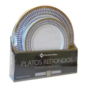Platos Reutilizables Member's Mark Premium 32 Pzas - ZK