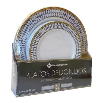 Platos Reutilizables Member's Mark Premium 32 Pzas - ZK