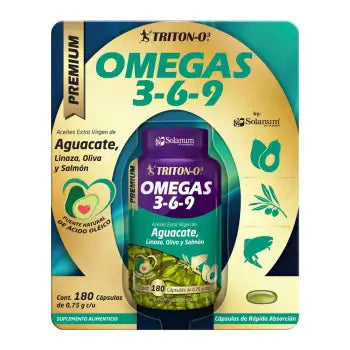 Omegas 3- 6- 9 Solanum Pharma Triton-O3 180 Cápsulas - ZK