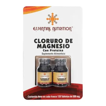 Cloruro de Magnesio Essential Nutrition ENG 2 pzas con 120 Tabletas de 500 mg c/u - ZK