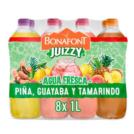Bebida Saborizada Bonafont Juizzy Aguas Frescas 8 pzas de 1 L c/u - ZK