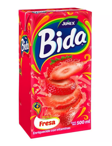 Caja jugo Bida sabor fresa 500M/12P