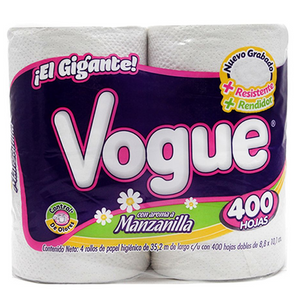 Papel higiénico Vogue 400 hojas de 4 rollos - Kimberly Clark