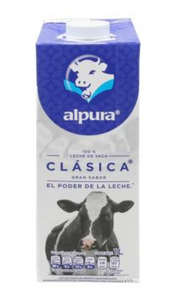 Media caja de leche Alpura Clásica azul 6P/1L