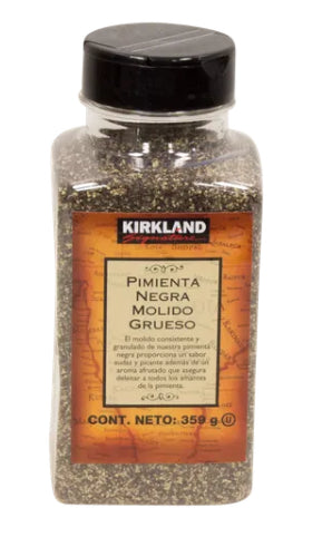 Kirkland Signature pimienta negra molido grueso de Malabar 359G - KOZ