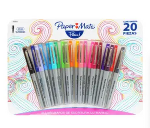 Plumígrafos Paper Mate Flair! 20 Pzas - ZK