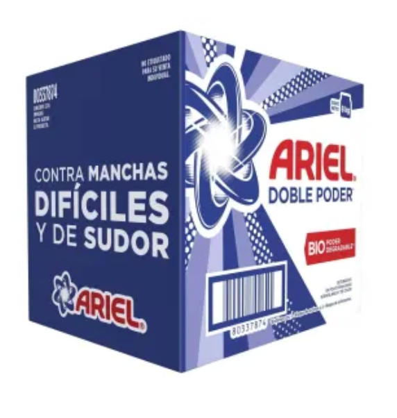 Detergente Ariel doble poder en polvo 8K - ZK
