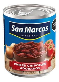 Media Caja Chiles Chipotles de 215 grs con 12 latas - San Marcos