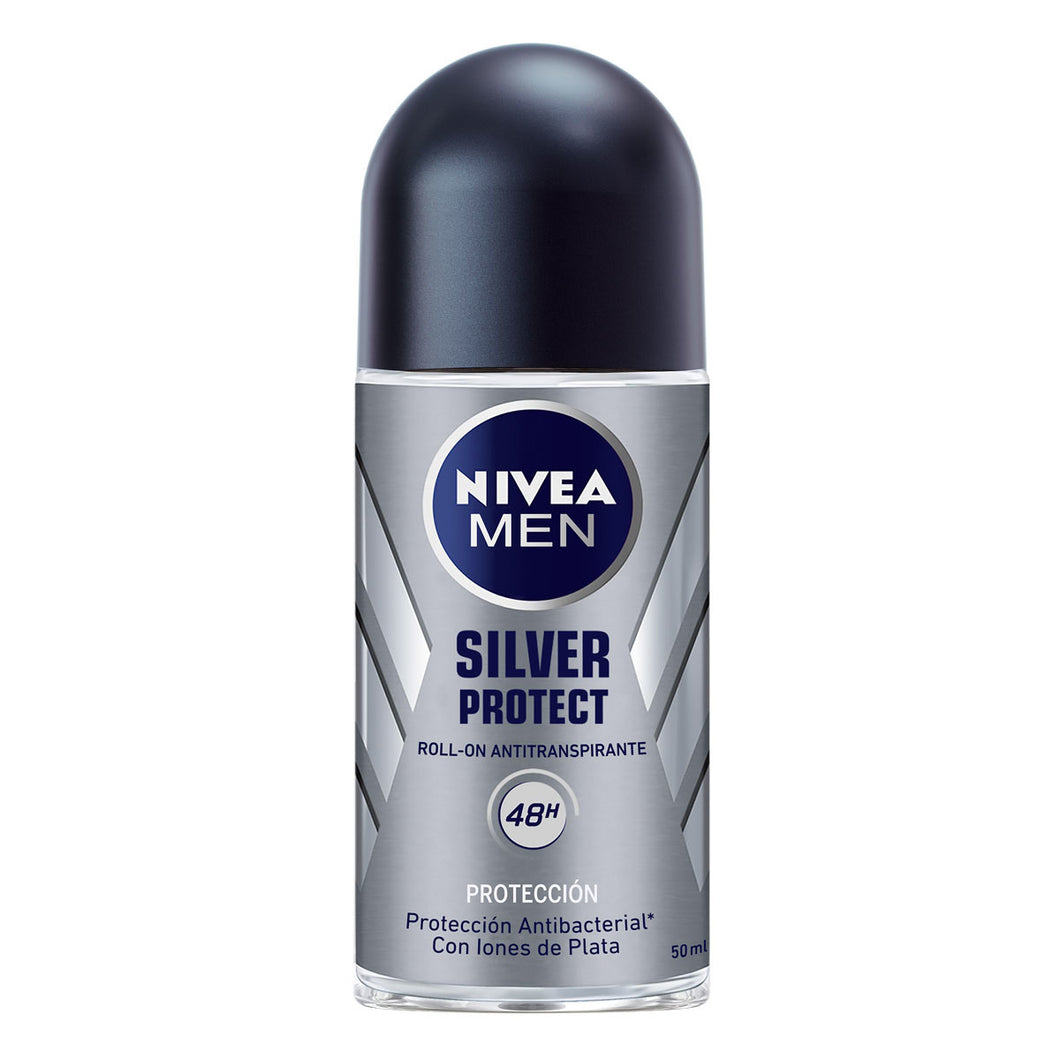 Media Caja Desodorante Nivea Roll On Silver Protect 50M/6P