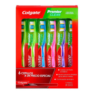 Cepillos Dentales Colgate Premier Clean 6 Pzas - ZK