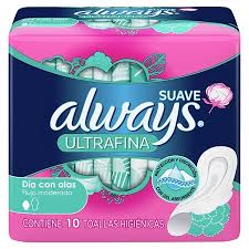 Caja Toalla Always seca con alas 8C/10P 5 paquetes de 36 piezas