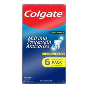 Crema Dental Colgate Máxima Protección Anticaries con Flúor y Calcio 6P/100M - ZK