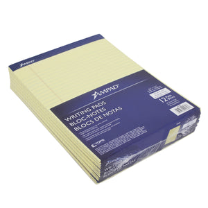 Ampad block de notas tamaño carta color amarillo rayado.