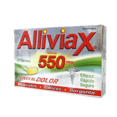 Alliviax caja con 10 tabletas de 550 mg-Farmacia-MayoreoTotal-MayoreoTotal