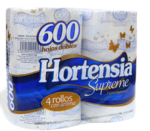 Bulto papel higiénico Hortensia Supreme de 4 rollos 600 hojas en 12 paquetes - Fábrica de Papel San Francisco-Higienico-Fabrica de Papel San Francisco-MayoreoTotal