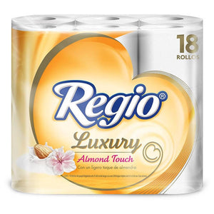 Bulto papel higiénico Regio R3 Almond de 18 rollos en 4 paquetes de 215 hojas- SCA-Higienico-SCA-MayoreoTotal