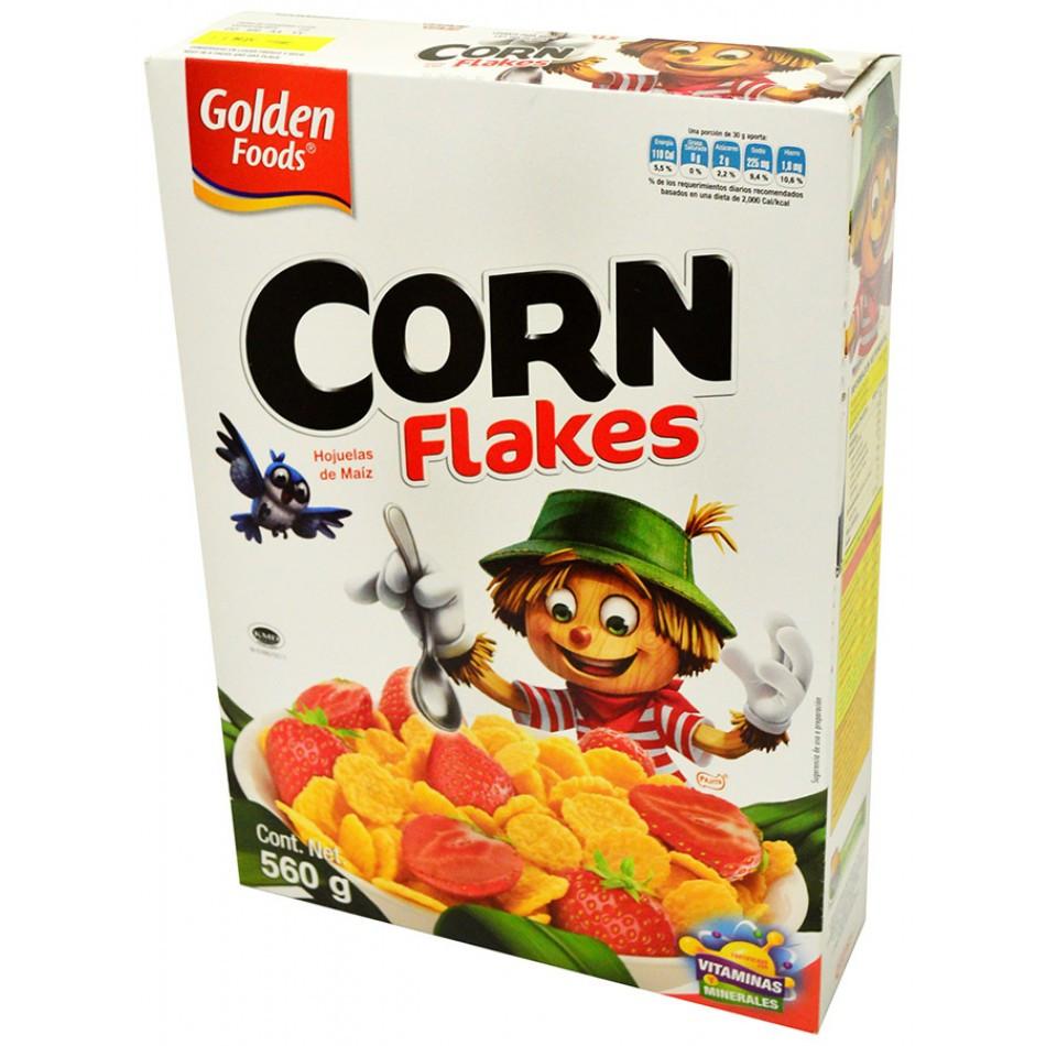 Caja cereal Corn Flakes de 500 grs con 10 piezas - Golden Foods-Cereales y Avenas-Kelloggs-MayoreoTotal