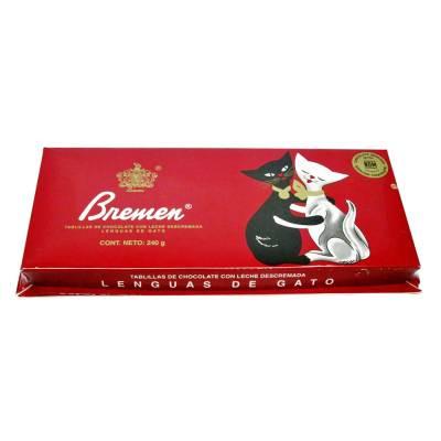 Caja Chocolate Bremen Lengua de Gato en 30 Displays de 240gr - Bremen-Chocolates-Bremen-MayoreoTotal