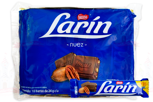 Caja Chocolate Nestlé Larin Nuez en 30 Exhibidores con 10 piezas de 24 grs - Nestlé-Chocolates-Nestlé-MayoreoTotal