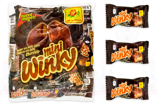 Caja Chocolates Mini Winky en 18 paquetes de 24 piezas - DeLaRosa-Chocolates-DeLaRosa-MayoreoTotal