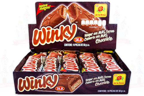 Caja Chocolates Winky de 28gr en 24 paquetes de 12 piezas - DeLaRosa-Chocolates-DeLaRosa-MayoreoTotal