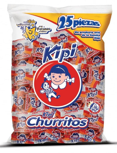 Caja Churritos Kipi chico con 20 paquetes de 25 piezas-Papas-MayoreoTotal-MayoreoTotal