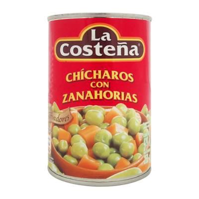 Caja de Chicharo con Zanahoria de 420 grs con 24 piezas - La Costeña-Enlatados-La Costeña-MayoreoTotal