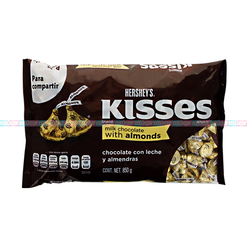 Caja de Chocolates Kisses Hershey`s Almonds con 5 paquetes de 850 grs-Chocolates-Hersheys-MayoreoTotal