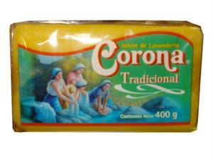 Caja de jabón en barra Corona con envoltura color amarillo de 400grs con 25 piezas - Fabrica de jabón La Corona-Lavanderia-La Corona-MayoreoTotal