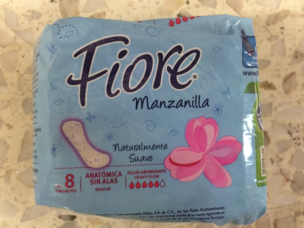 Caja de toallas Femenina Fiore Anatómica S/A en 12 paquetes de 8 piezas - PI Mabe-Toalla Femenina-PI Mabe-MayoreoTotal