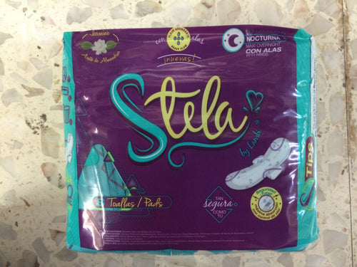 Caja de toallas Femenina Stela Nocturna C/A en 16 paquetes con 8 piezas - Lambi-Toalla Femenina-Lambi-MayoreoTotal