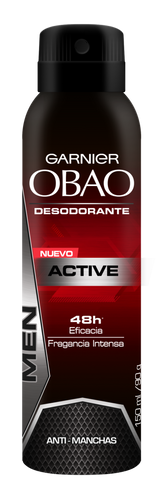 Caja Desodorante Obao Spray Hombre Active de 150 ml con 12 piezas - Garnier-Desodorantes-Garnier-MayoreoTotal